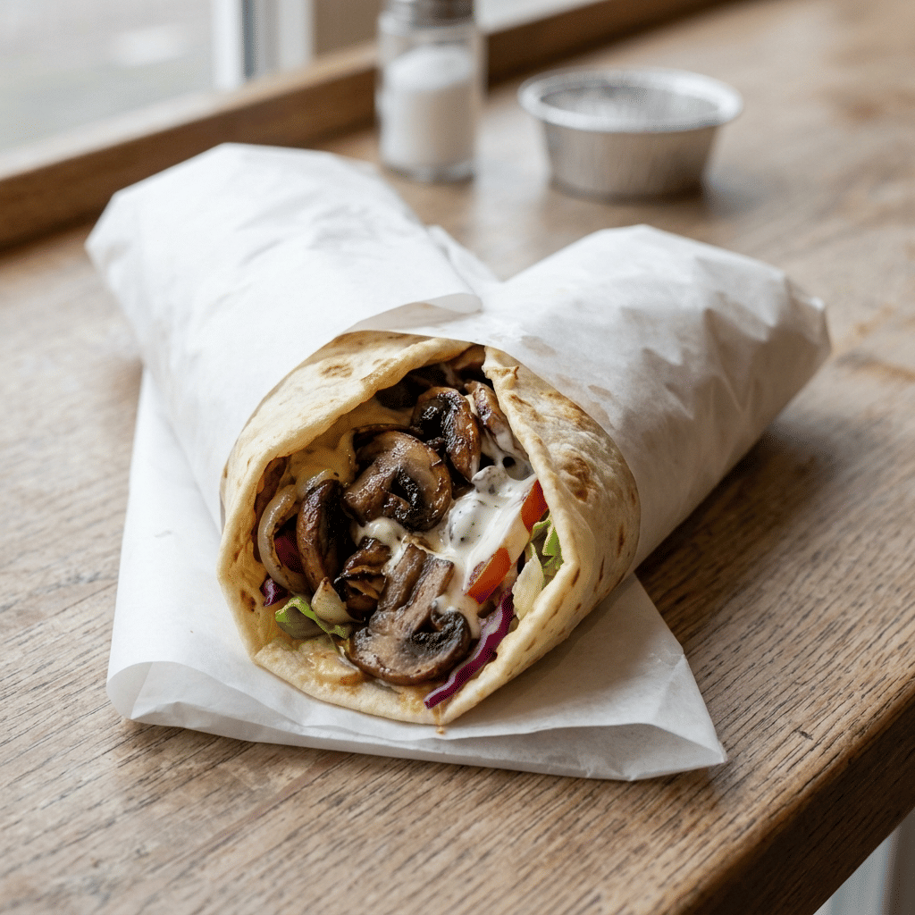 Durum pita champignons