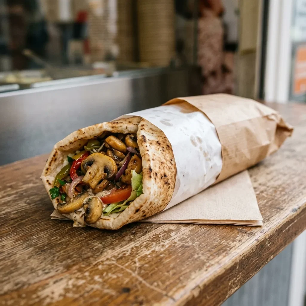 Durum pita champignons