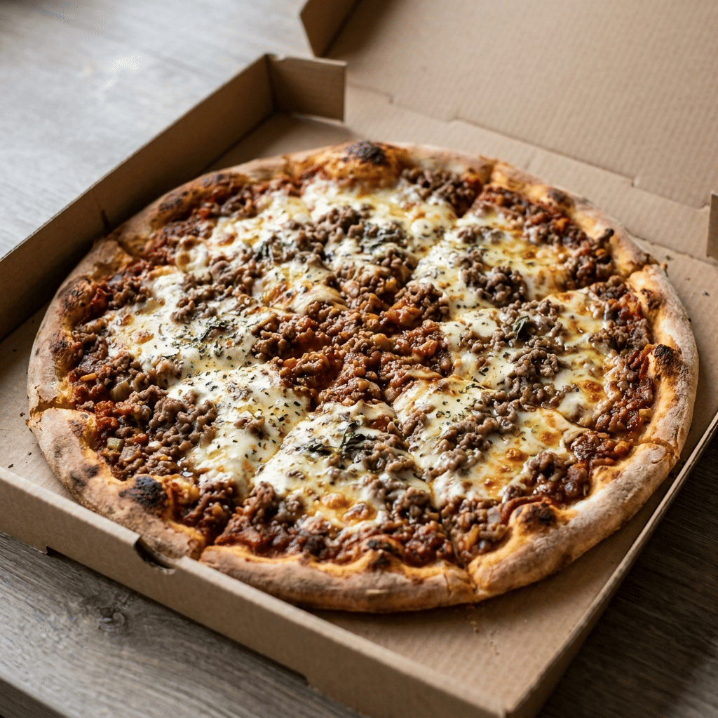 Pizza bolognese groot