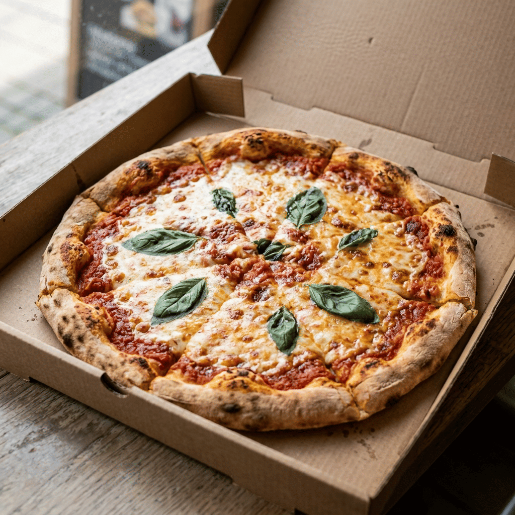 Pizza margherita groot