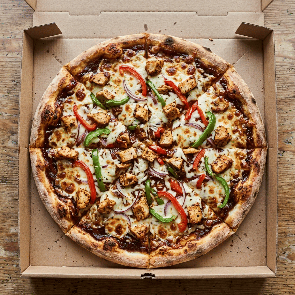 Pizza barbeque pollo groot