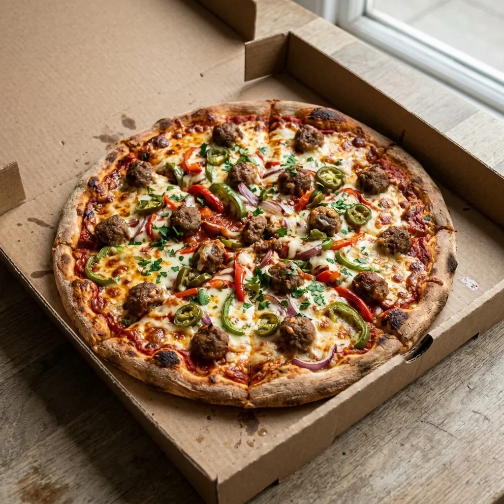 Pizza hot meatballs large