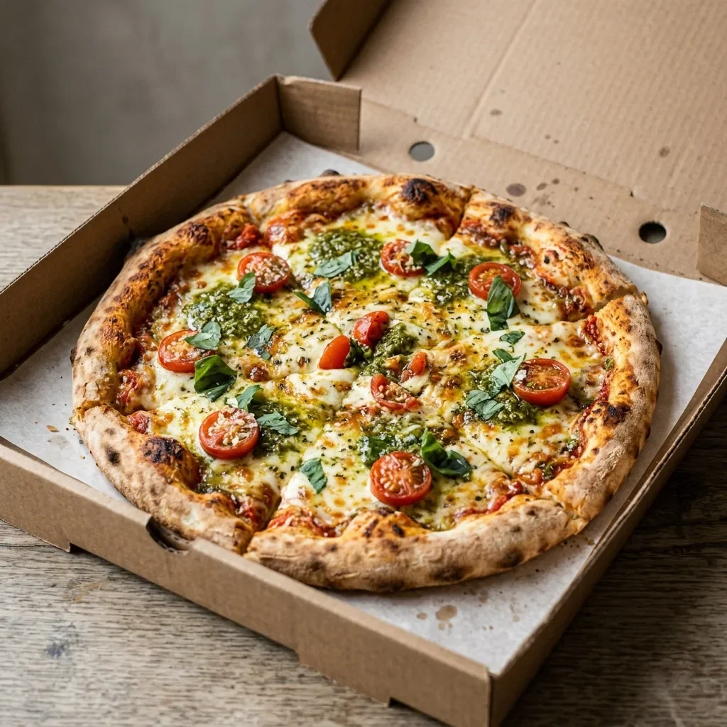 Pizza mozza & pesto medium