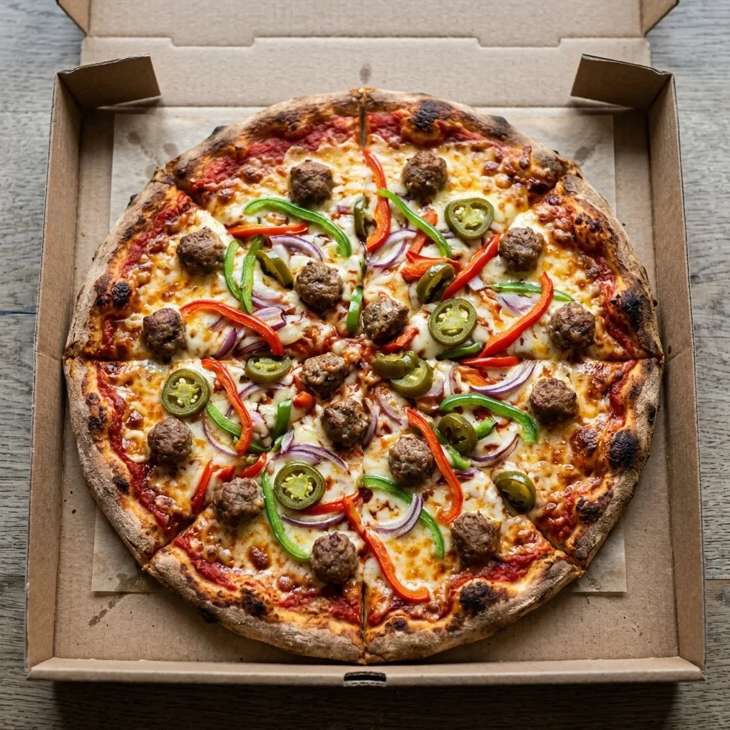 Pizza hot meatballs medium