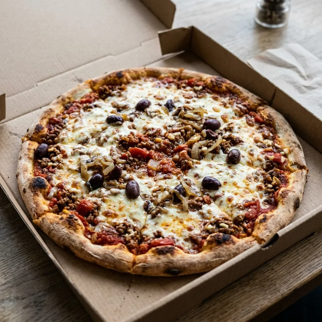 Pizza bolognese large