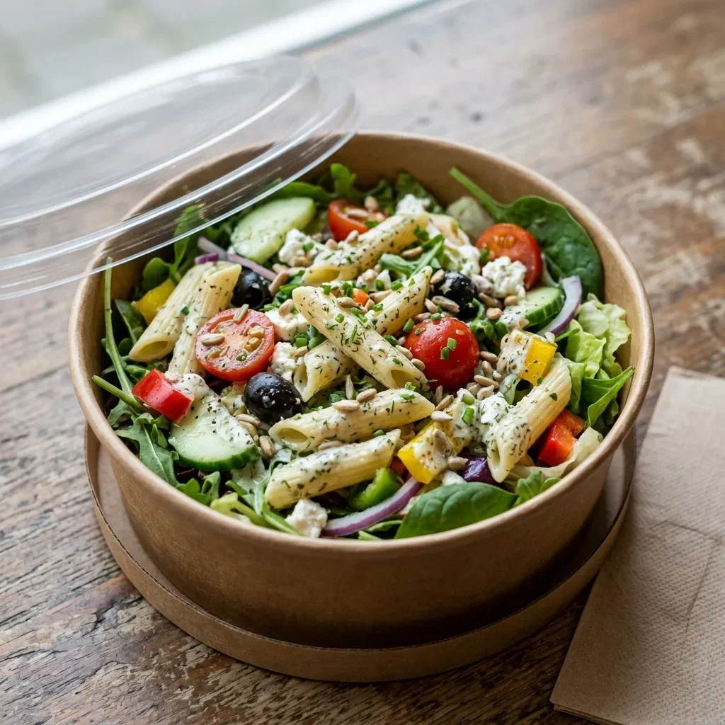 Salade mix met penne