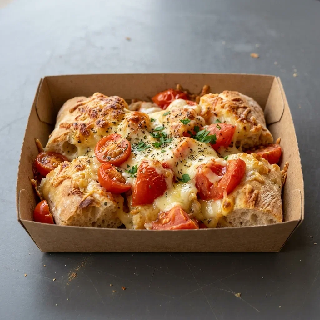 Cheesy bread verse tomaten