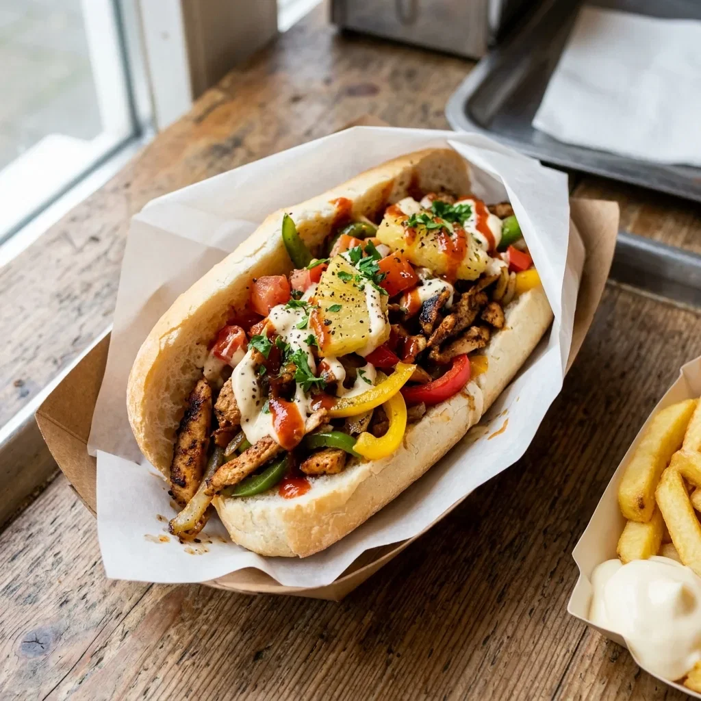 Broodje shoarma speciaal hawaï