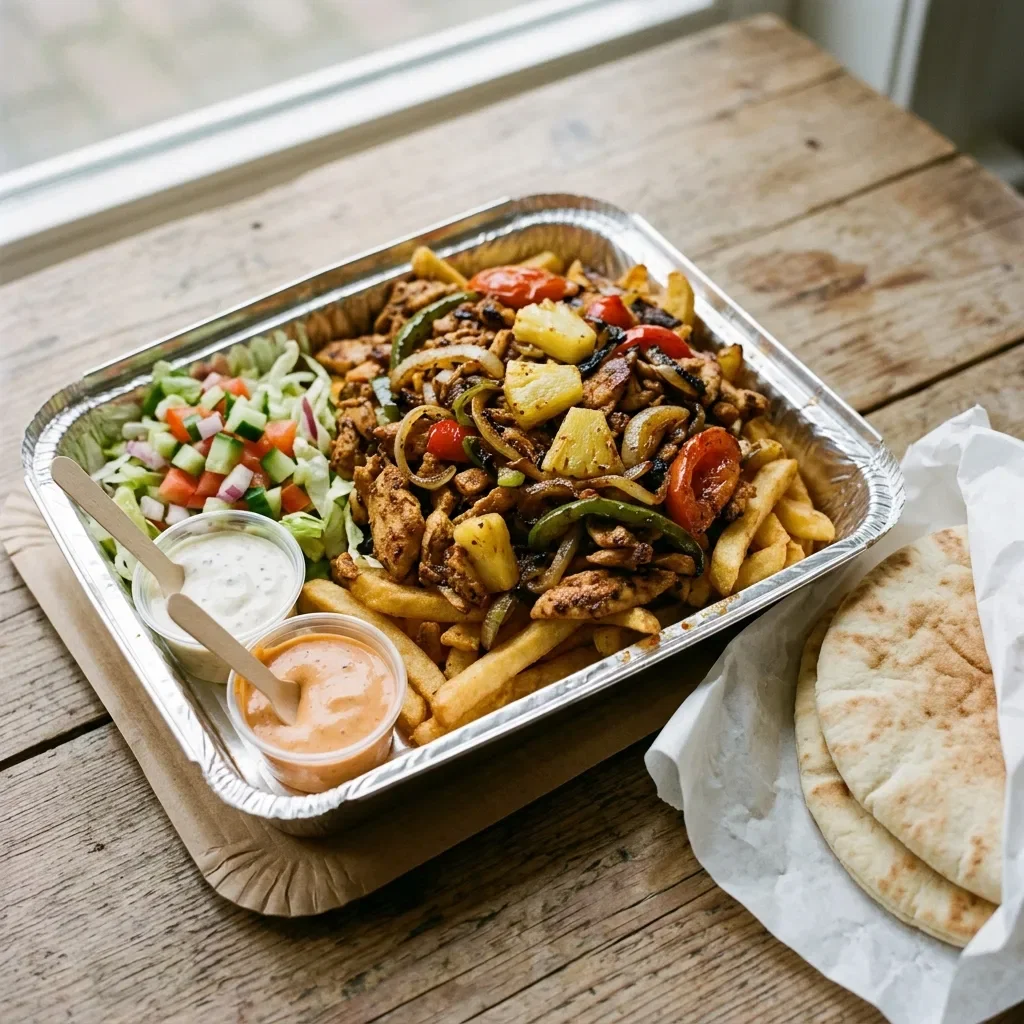 Schotel shoarma speciaal hawaï